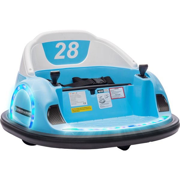 AIYAPLAY 12V Kinder Autoscooter mit 2,4 G Fernbedienung, Elektro Bumper mit Musik und Lichtern, 2 km/h, Kinder Elektroauto mit 360°-Drehung, für 1,5-5 Jahre, Blau Aosom