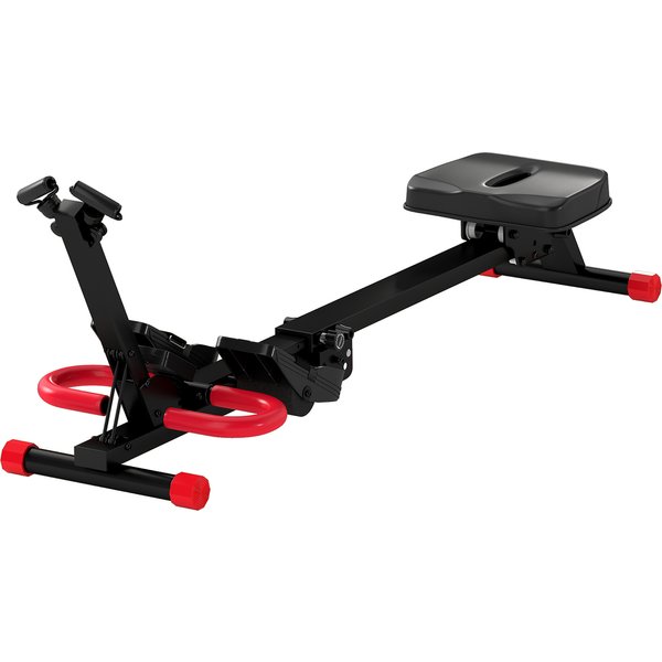 SPORTNOW Rudergerät für Zuhause, verstellbarer Widerstand, klappbares 2-in-1 Ruder- und Bauchtrainer mit LCD-Display, gepolsterter Sitz, rutschfeste Pedale, für Zuhause und Fitnessstudio, Belastbar 120 kg Aosom