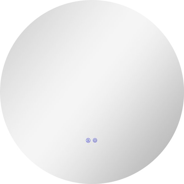 Kleankin Miroir Rond Lumineux LED De Salle De Bain Ø 80 Cm Mural Avec éClairage Interrupteur Tactile SystèMe AntibuéE Gris-image