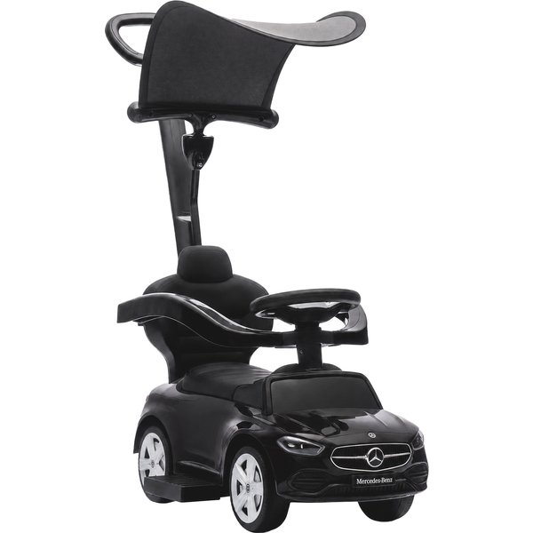 Aiyaplay Porteur Enfants 3 En 1 Mercedes-Benz Sous Licence, Garde-Corps, Espace De Rangement, Klaxon, 83X40X90Cm, Noir-image