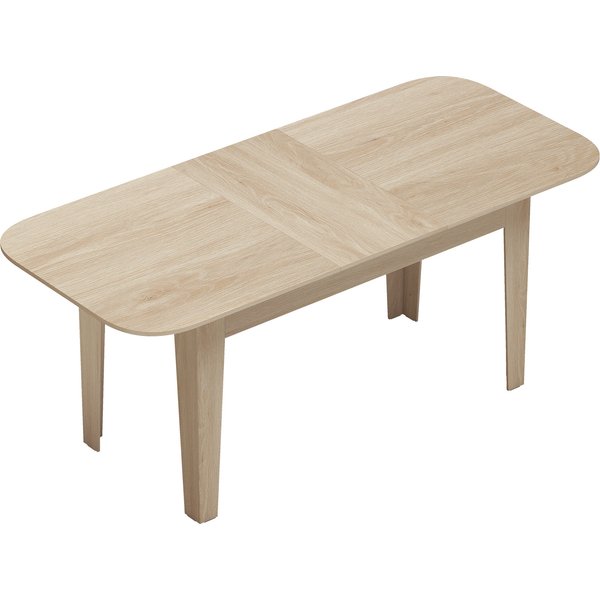 Homcom Table à Manger Extensible Pour 4 à 6 Personnes, 140-180 Cm, Table De Cuisine Ovale Avec Bords Arrondis, ChêNe-image