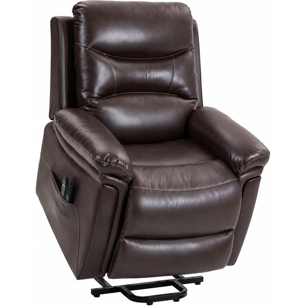 HOMCOM Riser Recliner Chair with Massage and Heat, Electric Lift Recliner Armchair for Elderly with Spring Cushion, Brown