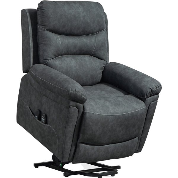 HOMCOM Riser Recliner Chair with Massage and Heat, Electric Lift Recliner Armchair for Elderly with Spring Cushion, Grey