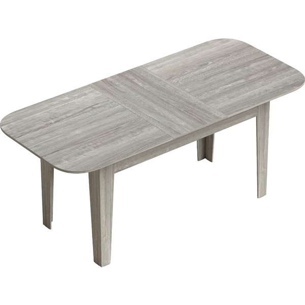 HOMCOM Extendable Oval Dining Table for 4-6, Modern Expandable Kitchen Table, Round Edges, Grey Wood Effect