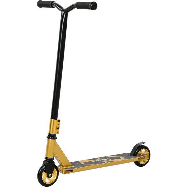 SPORTNOW Stunt Scooter, Pro Scooter for Adult Teens with 360° Handlebar, 110 mm PU Wheels, Aluminium Deck, ABEC-7, Gold Tone