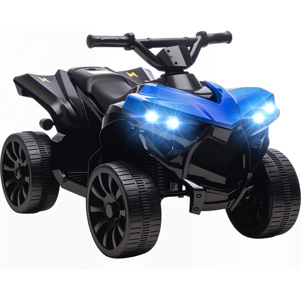 AIYAPLAY 6V Kids ATV, 4 Wheeler Electric Ride on Car with Music and LED Headlights, for Ages 18-56 Months Boys and Girls, Blue | Aosom Ireland