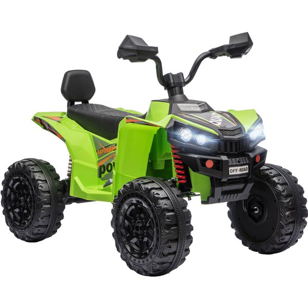 AIYAPLAY 24V 2 Seater Electric Quad Bike for Kids, Ride On Car ATV Toy w/ Forward Backward, for Boys Girls 3-8 Years, Green | Aosom Ireland