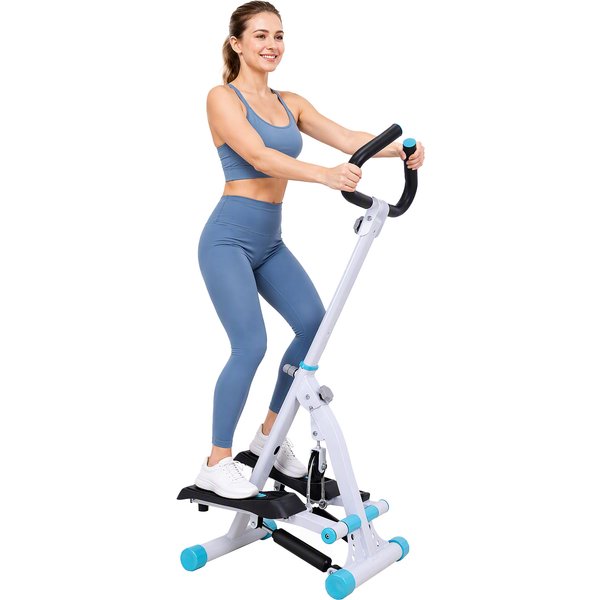 HOMCOM Stepper w/Handle Hand Grip Workout Fitness Machine For Fitness Aerobic Exercise Home Gym Aosom UK