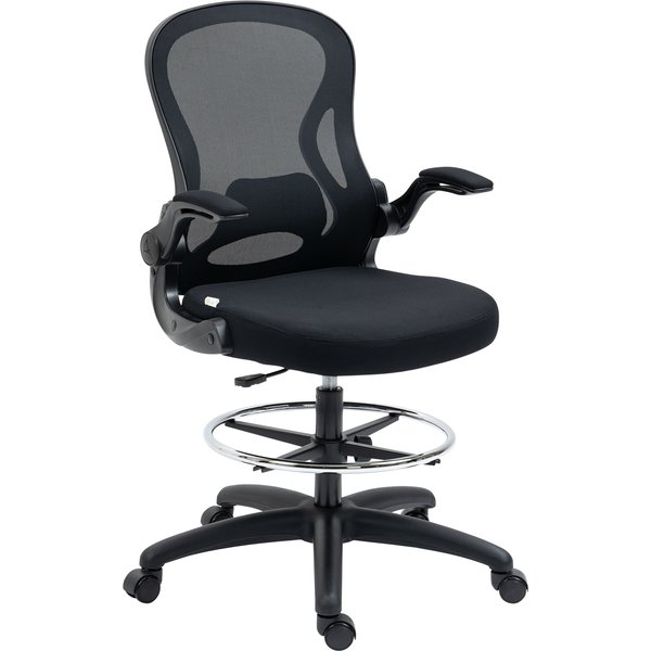 Vinsetto Fauteuil De Dessin, Fauteuil De Bureau RéGlable En Hauteur, Avec Repose-Pieds, 59 Cm X 65 Cm X 122 Cm, Noir-image