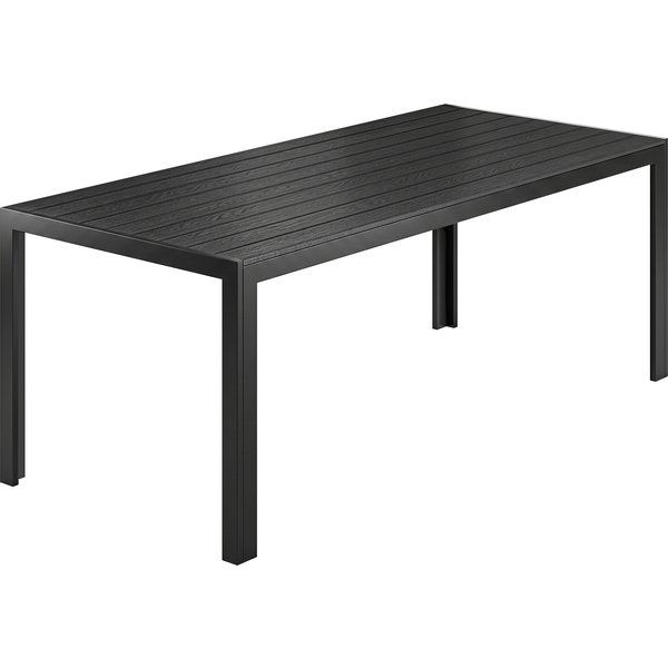 Outsunny Gartentisch Aluminium Tisch 120x70 cm für Garten Terrasse Holz-Kunststoff Polyholz schwarz wetterfest & modern Aosom.de