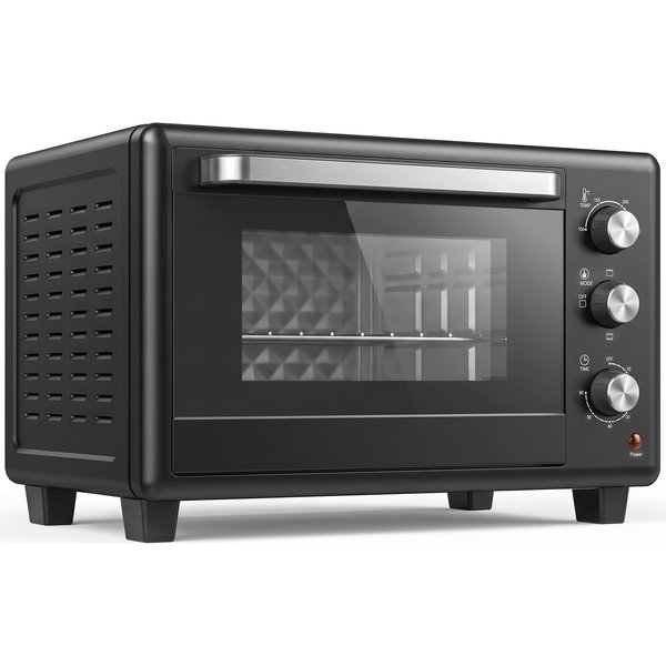 HOMCOM 30 L Mini Oven, Countertop Electric Cooker & Grill for Roasting, Baking, Grilling with Adjustable Temperature, Black