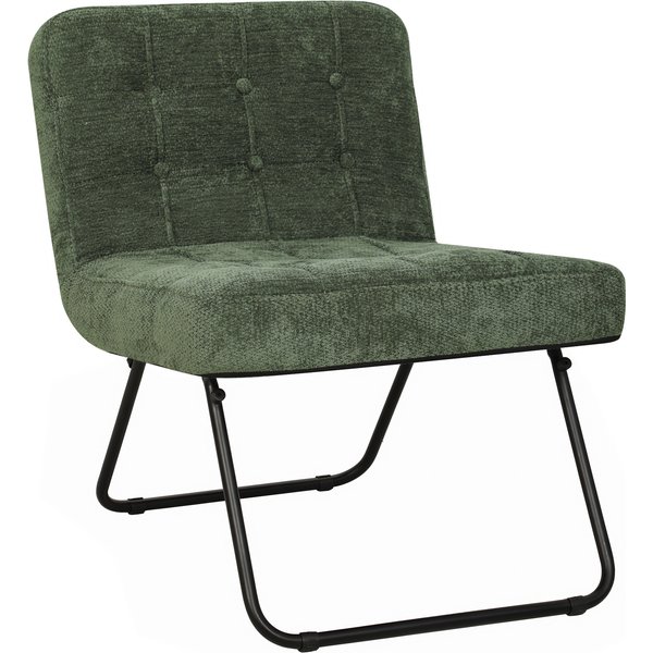 HOMCOM Modern Accent Chair, Foldable Chenille Upholstered Lounge Chair with Backrest, Wide Seat, Light Green