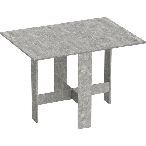HOMCOM Folding Dining Table, Space-Saving Drop Leaf Kitchen Table for 4-6 People Grey