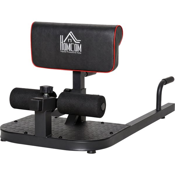 HOMCOM Sissy Squat Kniebeugentrainer 3in1 verstellbar bis 120kg, Stahl Schwarz, Bein Bauchtrainer für effektives Workout Aosom.de