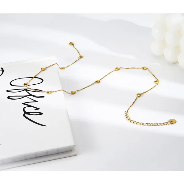 Para Mujer Luck Heart Clavicle Chain Necklace For Women Jewelry Necklaces 18K Plated Gold Fashion Cute Simple P223321
