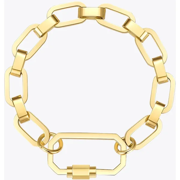Punk Geometric Screw Bracelets For Women Gold Color Bracelet 2025 Stainless Steel Chain Fashion Jewelry Pulseras B2219