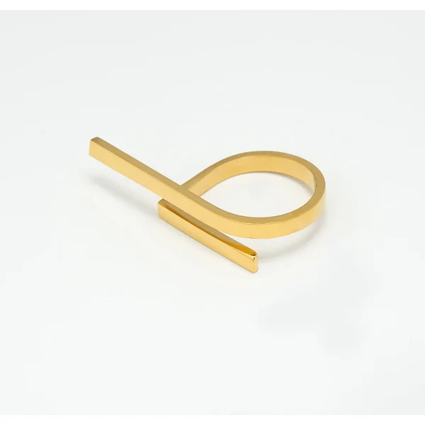 Futuristic Rings For Women Simple Gold Color Stainless Steel Ring Fashion Jewelry Birthday Christmas Gift R214185