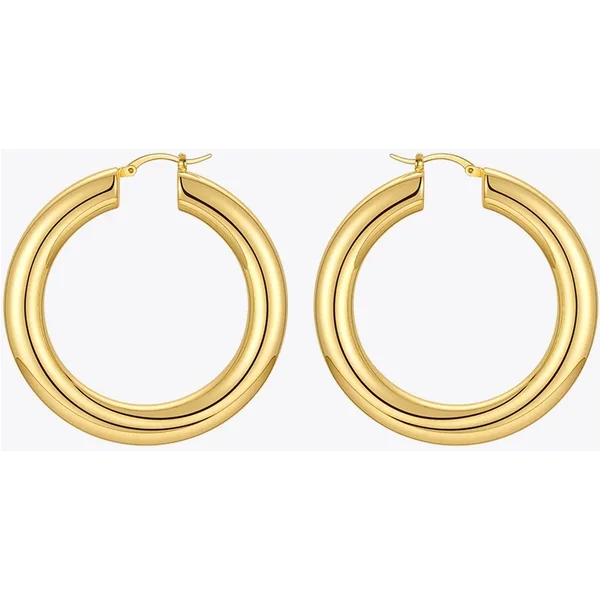 Pipe Hoop Earrings For Women 2025 Gold Color Piercing Earings Boucle Oreille Femme Fashion Jewelry Gifts E211289