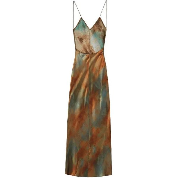 2025 Woman's Fashion Long Dress Scenery V-Neck Sleeveless Backless Female Sexy Beach Style Casual Loose Camisole Dresses