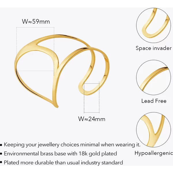 Pulseras Palm Bangle For Women Space Invader Fantasy Gold Color Simple Delicate Bracelet Fashion Jewelry Gift B232331