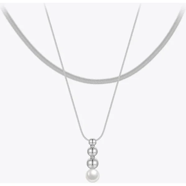 Para Mujer Snake Chain Pendant Pearl Necklace For Women Jewelry Necklaces 18K Plated Fashion Simple Party Gift P233395