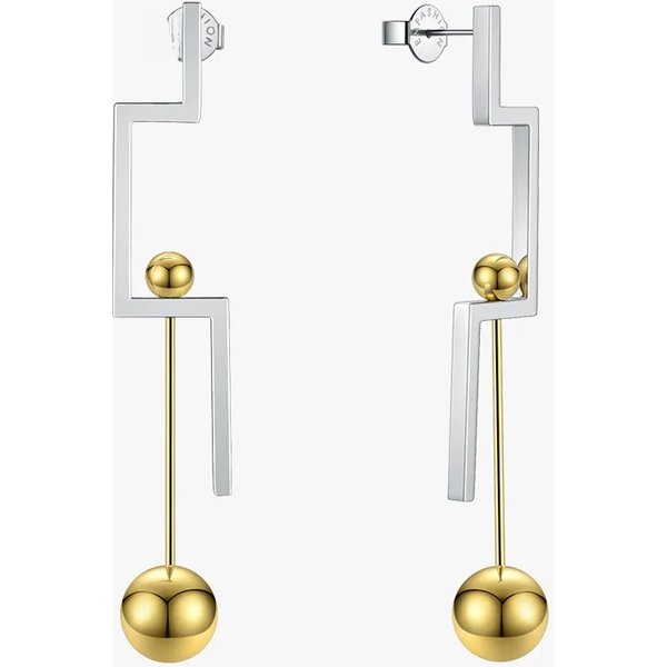 Enfashion Geometric Balance Drop Earrings For Women Contrast Color Stainless Steel Long Hanging Earings Jewelry Oorbellen EB1025