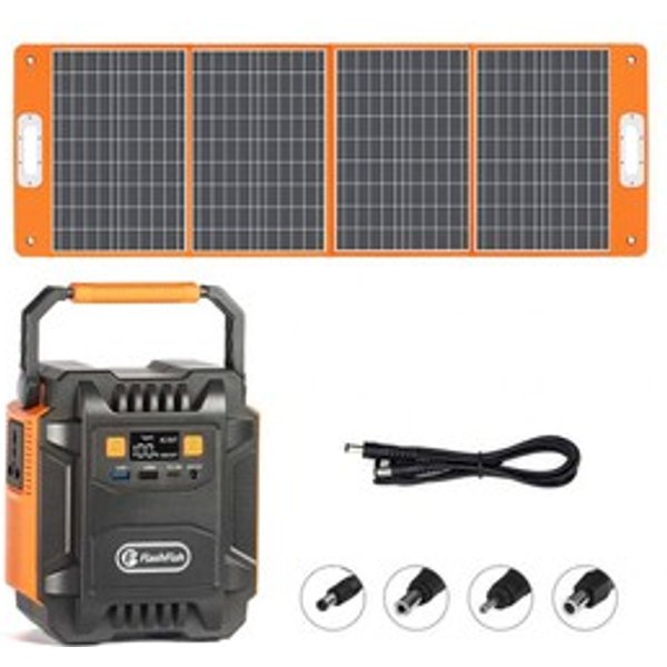 Flashfish A201 172WH 200W 220V Power Station + Tsp 18V 100W Foldable Solar Panel Emergency Energy Kit With Dcusb Output-image