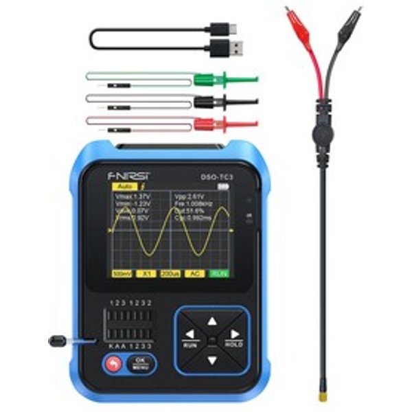 Fnirsi DSOTC3 3 In 1 Digital Oscilloscope Dds Signal Generator Transistor Tester 1 Channel 500Khz Bandwidth 10Msas Sampling Rate 6 Types Of Waveforms-image