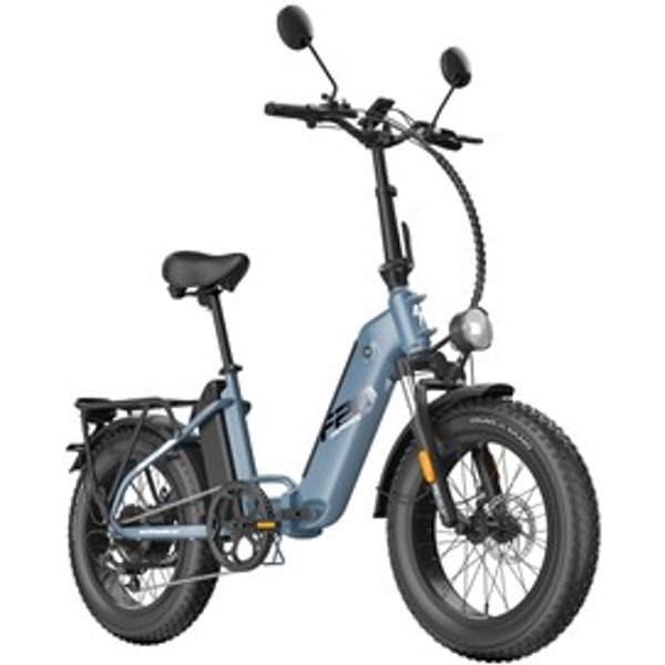 Fafrees FF20 Polar VéLo éLectrique Moteur 500 W Double Batterie 48 V 268 Ah Pneus 20 X 4 Pouces Vitesse Maximale 45 Kmh Autonomie Maximale 170 Km Freins à Disque MéCaniques Fourche Avant à Ressort Shimano 7 Vitesses Bleu Brume-image