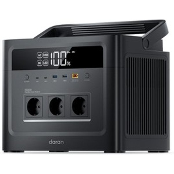 Daranener Cubus1000 Max Station Dalimentation Portable Batterie Lifepo4 1152Wh Sortie CA SinusoïDale Pure 1000W CrêTe 2000W EntréE Solaire 300W Usbc PD 100W Sortie XT60 Mppt BMS UPS Plus De 3500 Cycles-image