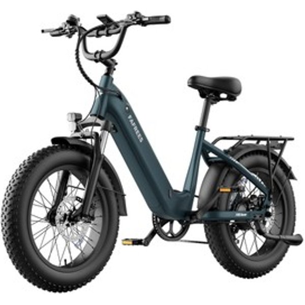 Fafrees F20 Rover VéLo éLectrique Moteur ArrièRe De 250W Batterie Amovible 48V 15Ah 720Wh Couple De 55Nm Autonomie Jusquà 80 Km Vitesse Maximale De 25 Kmh Pneus Larges 20×40 Freins à Disque Hydrauliques Shimano 7 Vitesses Vert-image