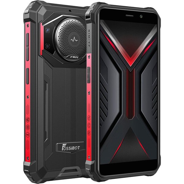 FOSSiBOT F101 Rugged Smartphone Black and Red