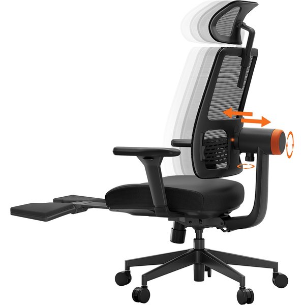 NEWTRAL MagicHBP Ergonomic Chair with Footrest Black