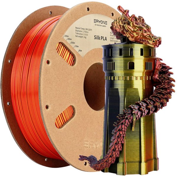 ERYONE TripleColor Silk PLA Filament Black Red Gold