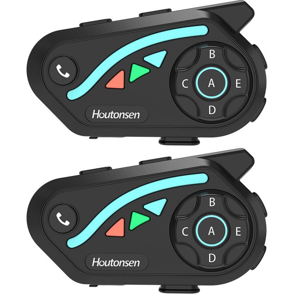 Houtonsen V8 Plus Motorcycle Helmet Headset 2Pcs Pack