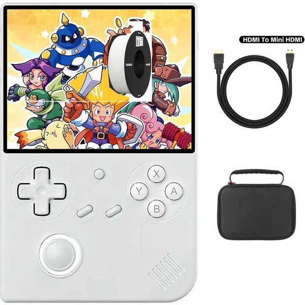ANBERNIC RG40XXV Game Console White 32GB HDMI Cable Bag White