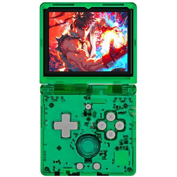 ANBERNIC RG35XXSP Flip Game Console Transparent Green