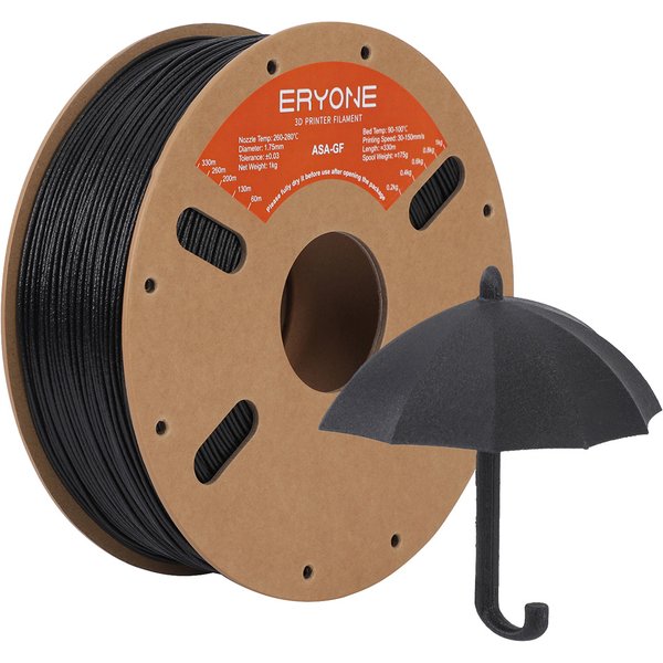 ERYONE Glass Fiber ASA Filament 1kg Black