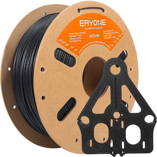 ERYONE Glass Fiber PETG Filament 1kg Black