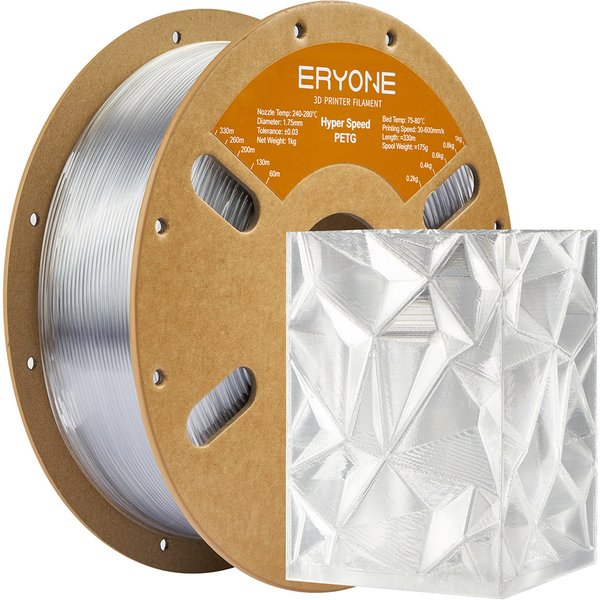 ERYONE High Speed PETG Filament 1kg Transparent