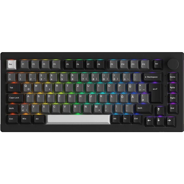 Akko Black Silver 5075B Plus ISO Wireless Mechanical Keyboard