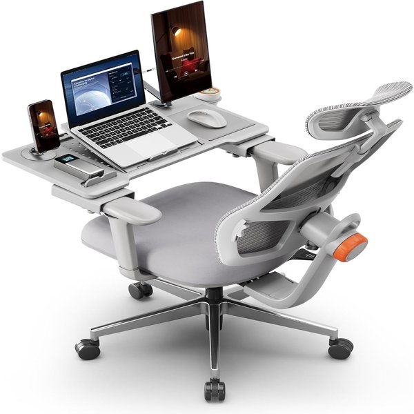 NEWTRAL MAGICH003 Ergonomic Office Chair with Desktop Gray
