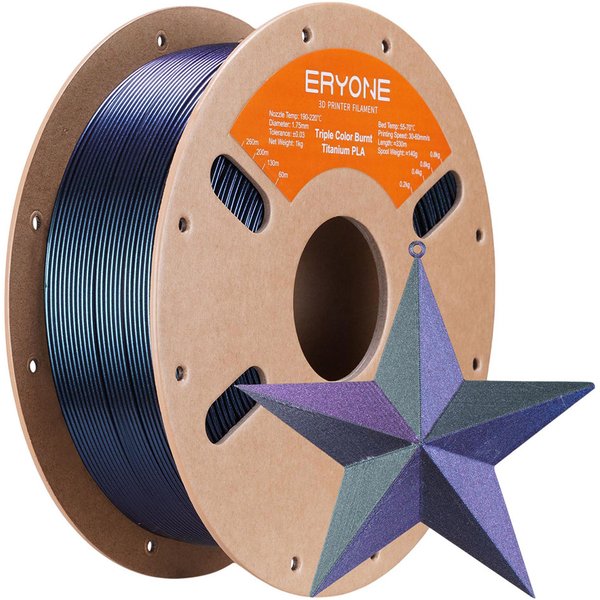 ERYONE Burnt Titanium Tri Color PLA 1kg Blue Green Rosered