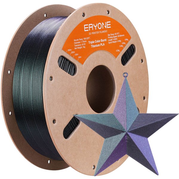 ERYONE Burnt Titanium Tri Color PLA 1kg Black Green Rosered