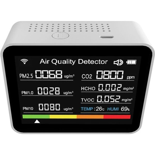 2C08 13 in 1 Tuya WIFI Air Quality Monitor White