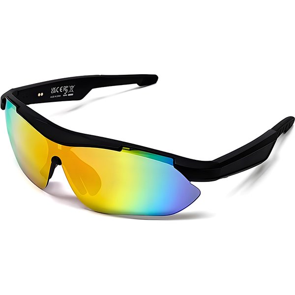 SENBONO QYpro 3 Intelligent Bluetooth Cycling Sunglasses Black Orange