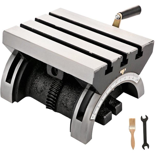 Mesa De Fresado Inclinable 10X7 Pulgadas Fresadora De ÁNgulo Inclinable 0-90° Placa Giratoria Ajustable Con 3 Ranuras En T Y Una Manivela Ajustable Pesado-image
