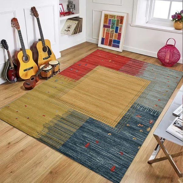 Vintage Abstrakcyjny Dywan Krajobrazowy MięKki AntypośLizgowy Zmywalny Dywanik Do Pokoju Boho Z Motywem Natury Mata PodłOgowa Do Przedpokoju Salonu Sypialni 60X90Cm-image