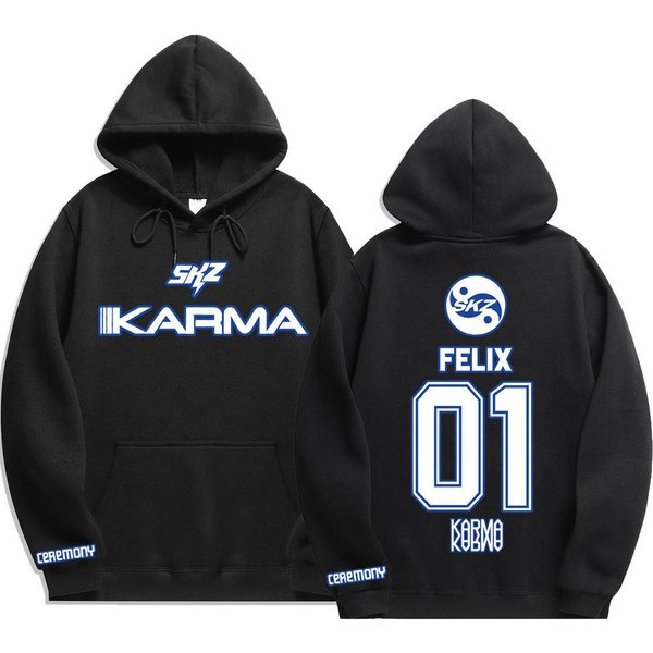 Bluza Z Kapturem Z Nadrukiem Graficznym W Stylu Vintage Stray Kids Damska MęSka Casual Hip Hop Streetwear DłUgi RęKaw Polarowa Pulowerowa Unisex Bluzy Xxxl Black-image