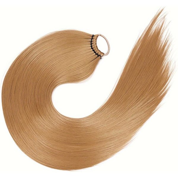 Cola De Caballo SintéTica De Pelo Lisi Con Banda EláStica Envolvente ExtensióN De Cola De Caballo Recta Resistente Al Calor Cola De Caballo Para Mujeres 65Cm Brown-image